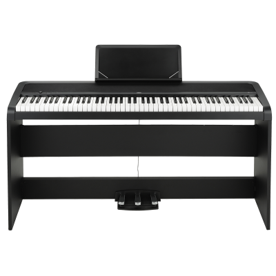 Korg B1 Deluxe digital piano including 3 pedal unit and stand.